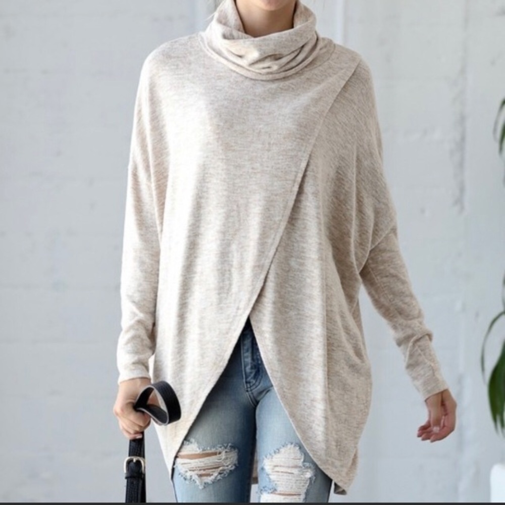Cowl Neck Wrap sweater